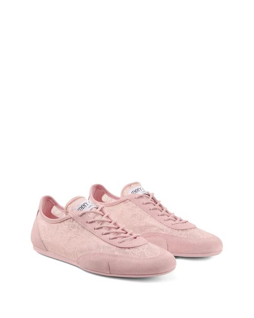 Jimmy Choo Pink Lace Sunny Sneakers