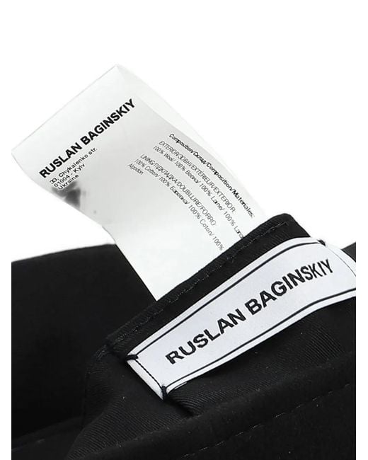 Ruslan Baginskiy Black Baker Boy Crystal-Embellished Wool Baker Boy Hat