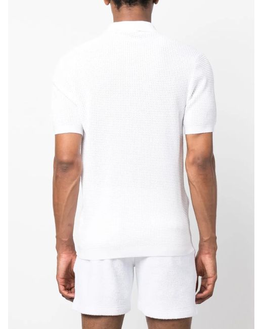 Orlebar Brown White Roddy Perforated Polo Shirt for men