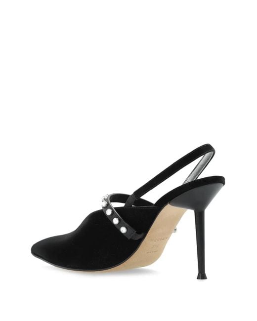 Alexander McQueen Black Slingback-Pumps mit Kristallen