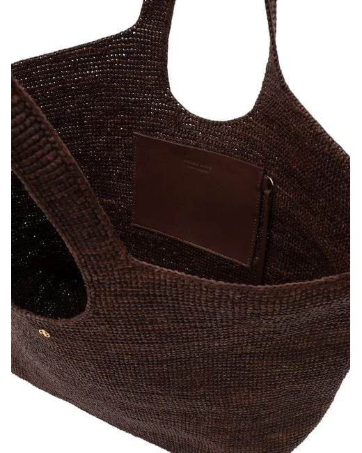 Anine Bing Brown Sac Cabas Lili En Raphia Tressé