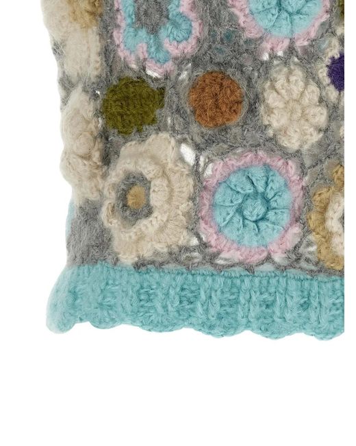Ganni Blue Dreamy Floral Crochet Vest