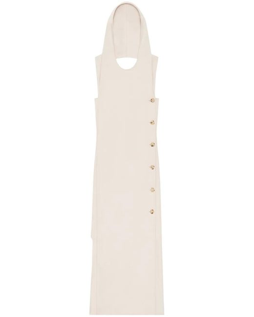 Courreges White Hooded Polyurethane Midi Dress