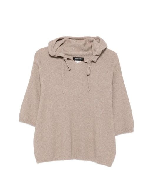 Fabiana Filippi Natural Drawstring Knitted Hoodie