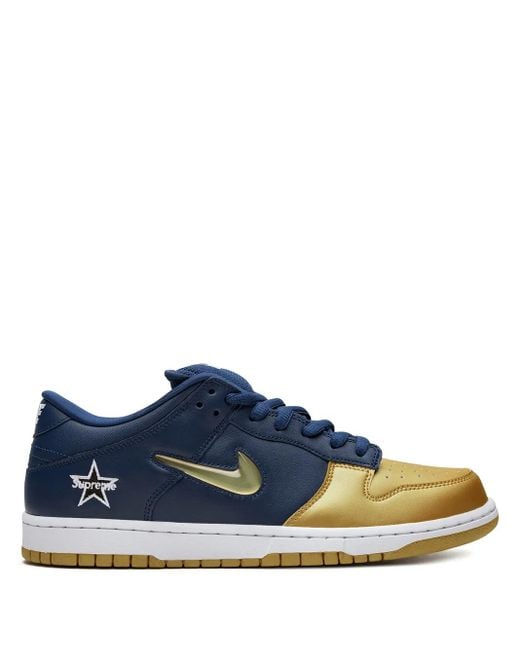 Nike Blue X Supreme Sb Dunk Low "Jewel Swoosh/ Sneakers