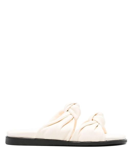 Dear Frances White Tye Leather Sandals