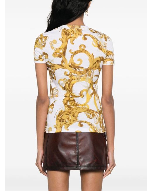 T-shirt Couture en coton Versace en coloris Metallic