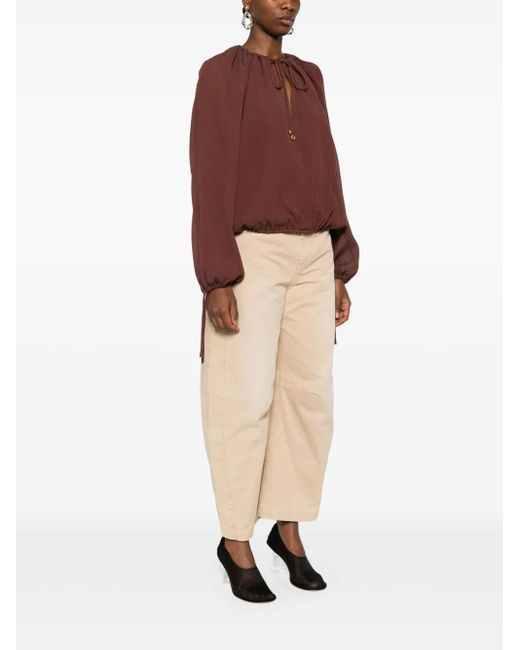 Loewe Brown Seersucker Blouse
