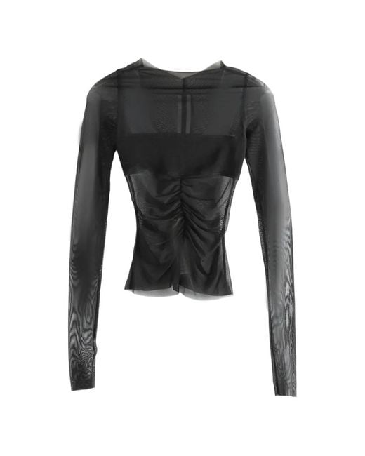 Rick Owens Black Temple Long-Sleeved Bandeau Top