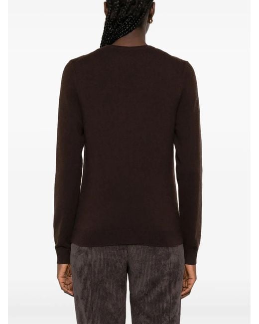 Bompard Brown Round-Neck Cashmere Sweater