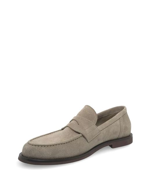 Neil Barrett Gray College Penny Suede Loafers for men