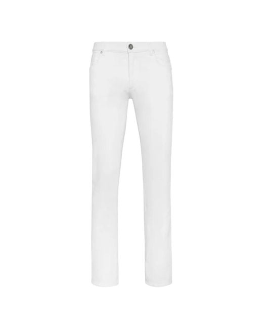 Billionaire White Jean Droit À Broderies for men