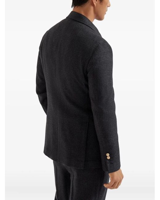 Brunello Cucinelli Black Double-Breasted Blazer for men