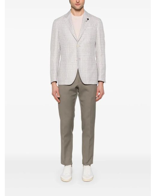 Lardini White Checked Blazer for men