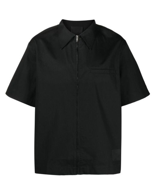 Givenchy Black Short-sleeve Zipped Shirt for men