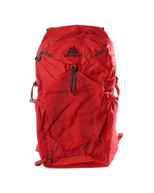 Gregory Red Miko 25 Logo-Print Panelled Backpack for men