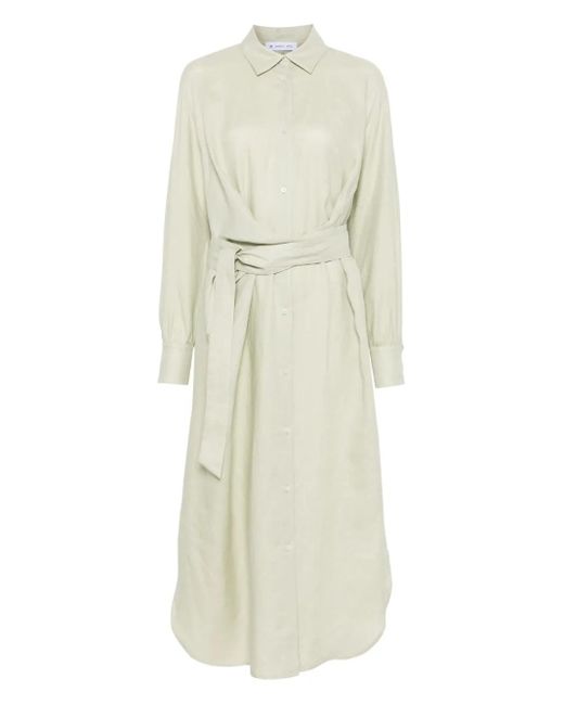 Manuel Ritz White Maxi-Hemdkleid Aus Leinen