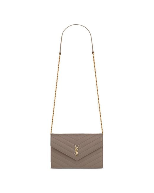 Saint Laurent White Envelope-Design Cross Body Bag