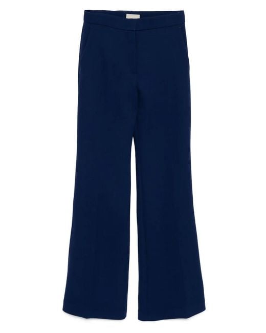 Elie Saab Blue Side Slit Flared Pants