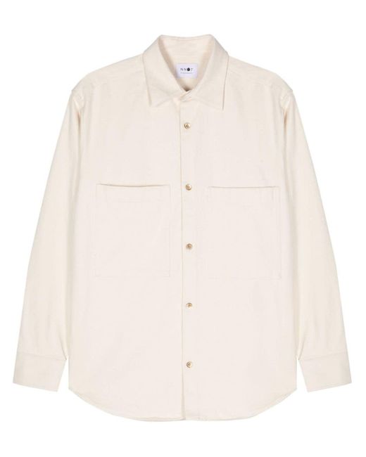 NN07 Natural Freddy Long-sleeve Cotton Shirt for men