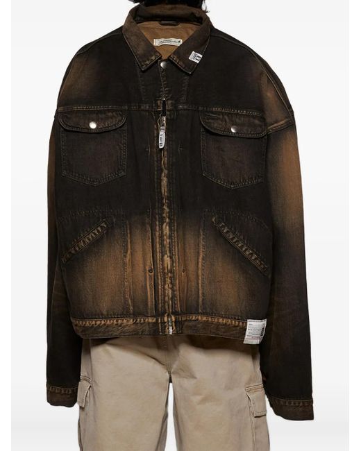Maison Mihara Yasuhiro Both Sides Front Denim Jack in het Black voor heren