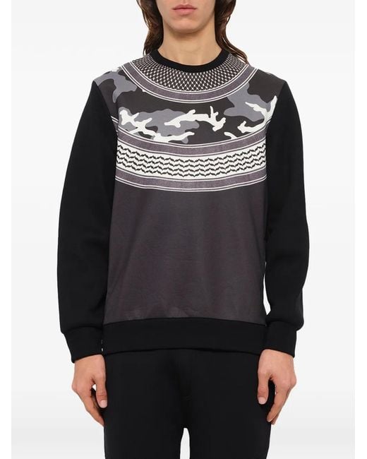 Neil Barrett Gray Camouflage-Print Sweatshirt for men