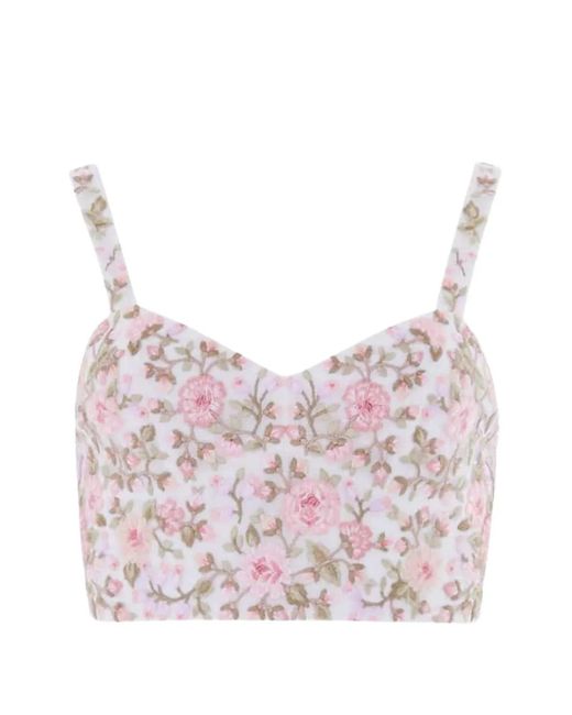 Needle & Thread Pink Eden Rose Embroidered Tank Top