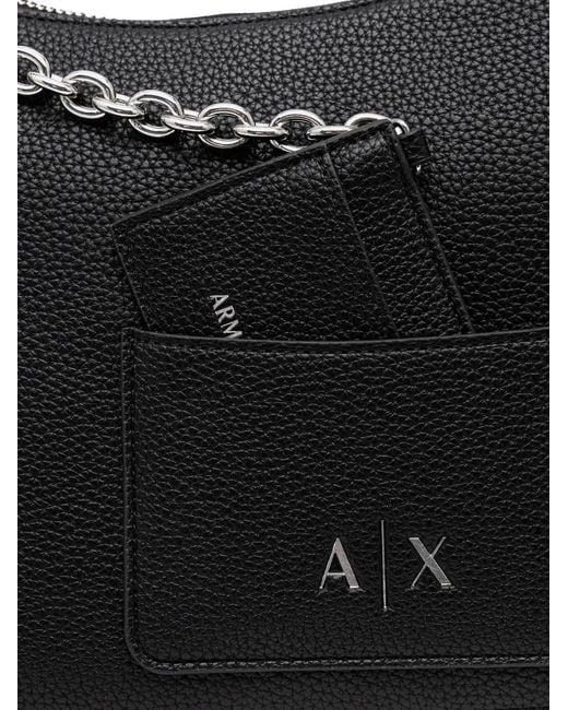 ARMANI EXCHANGE Black Card-Holder-Detail Shoulder Bag