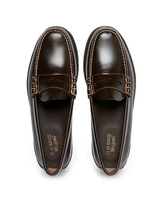 G.H.BASS White Weejuns Larson Leather Loafers for men