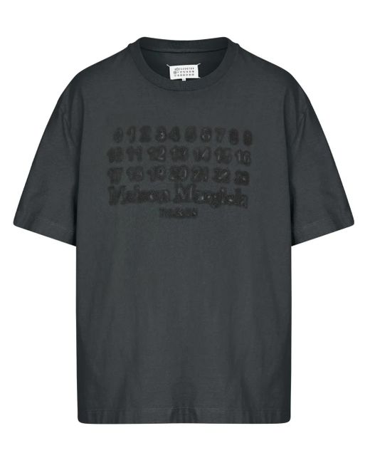 Maison Margiela Black Used 'Numeric Signature Mm6' T-Shirt for men