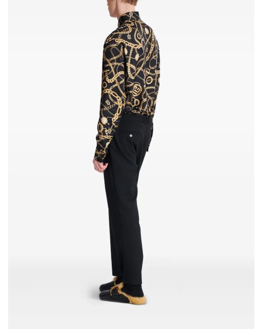 Balmain Black Straight-Leg Trousers for men