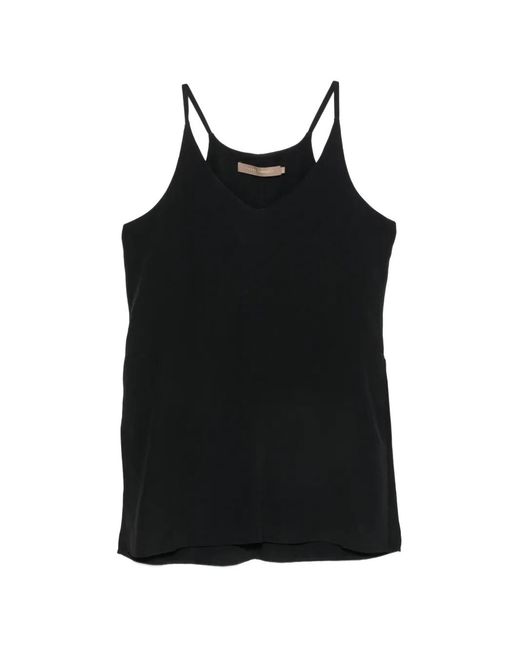 SIMONA CORSELLINI Black V-Neck Spaghetti-Strap Top