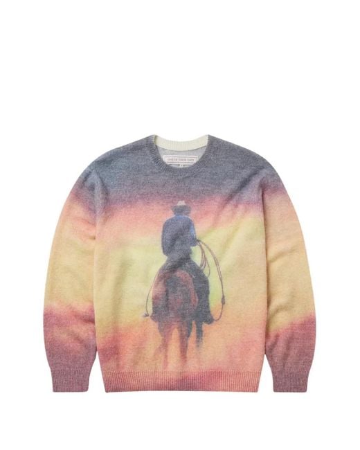 One Of These Days Pink Graphic-Print Sweater for men