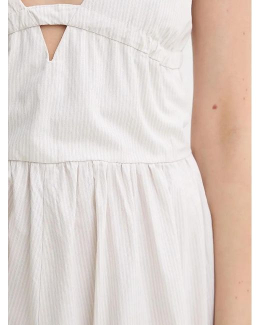 Herskind White Tie-Back Pinstripe Maxi Dress