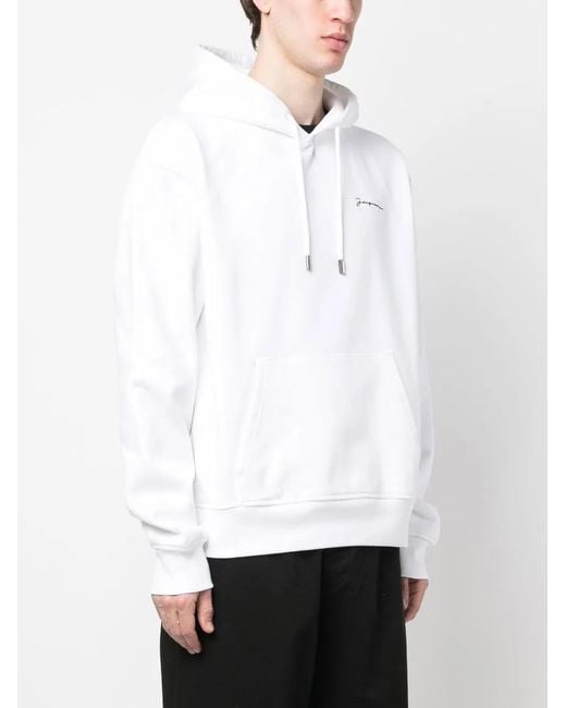 Jacquemus White "le Sweatshirt Brodé" Hoodie for men