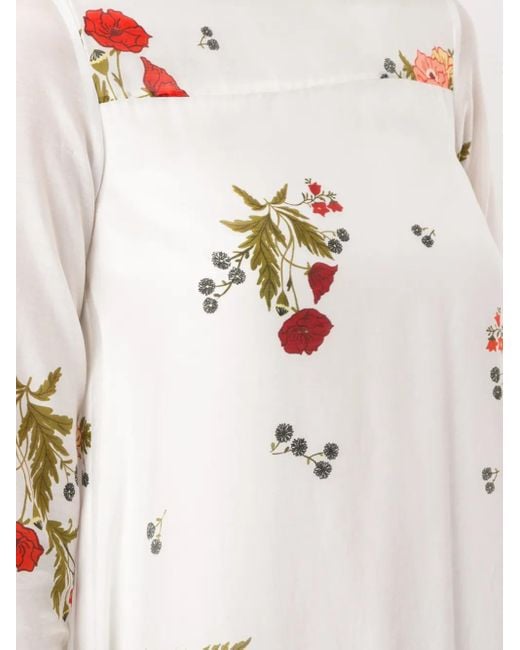 Macgraw White Soiree Floral Print Dress