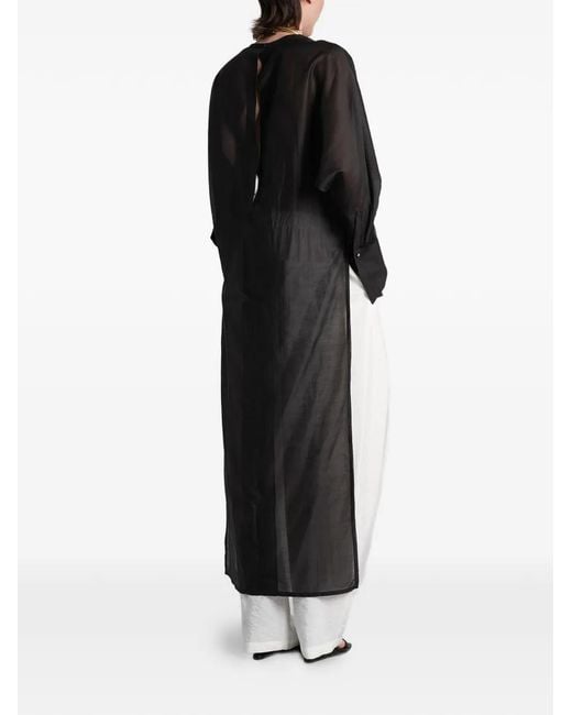 DARKPARK Black Marine Asymmetric Semi-Sheer Shirt