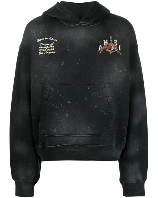 Amiri Black Vintage Tiger Hoodie for men