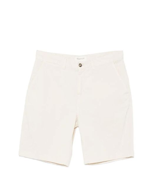 Gant White Belt-Loop Shorts for men
