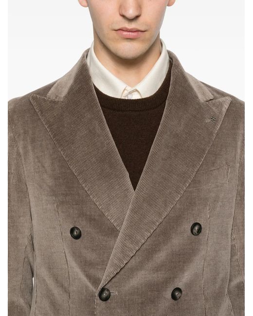 Tagliatore Natural Double-Breasted Corduroy Suit for men