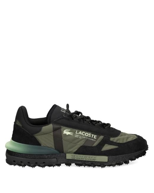 Lacoste Black Panelled Lug-Sole Sneakers for men