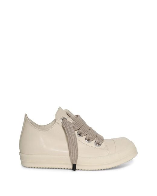 Rick Owens White Jumbolace Low Sneakers for men