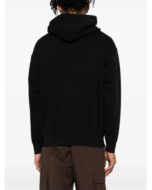 A Bathing Ape Black Logo-Plaque Hoodie for men