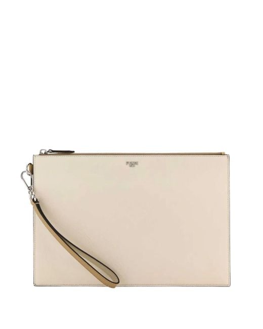 Fendi Natural Leather Clutch for men