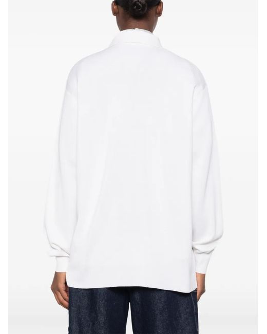 Loewe White Logo-Embroidered Polo-Top
