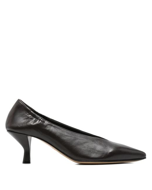Pomme D ́Or Brown Pointed Leather Pumps