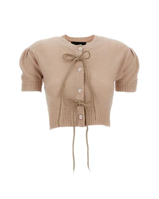 Simone Rocha Natural Cardigan À Détail Noué