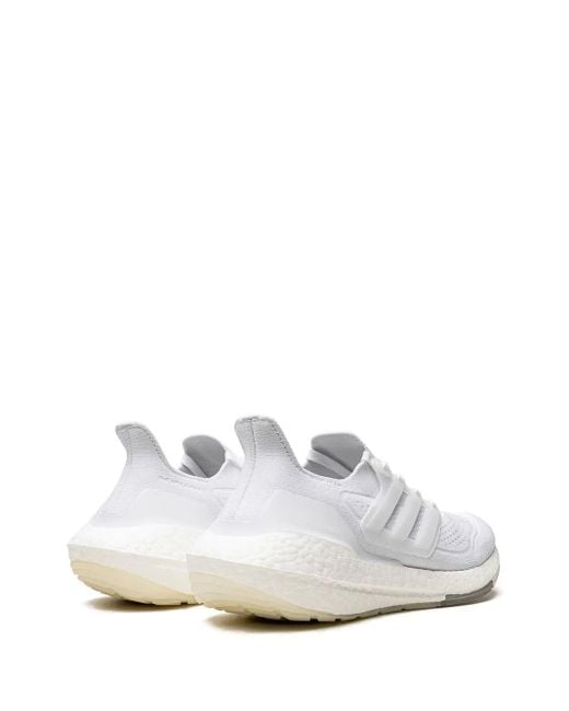 Adidas White Ultraboost 21 Low-Top Sneakers