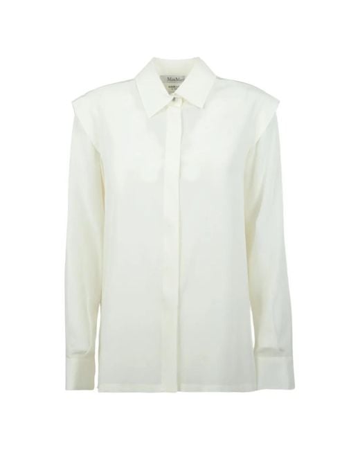 Max Mara White Shoulder Detail Camicia