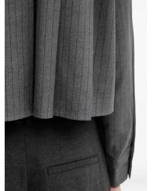 Marc O' Polo Gray Pinstripe Cropped Shirt